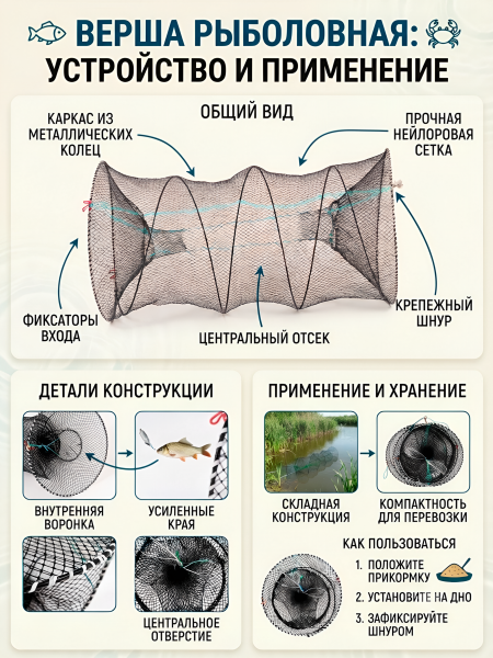 Верша морда для ловли рыбы D25см