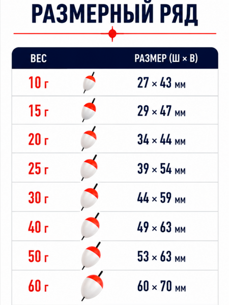 Поплавок пенопласт на живца 10шт, 10г