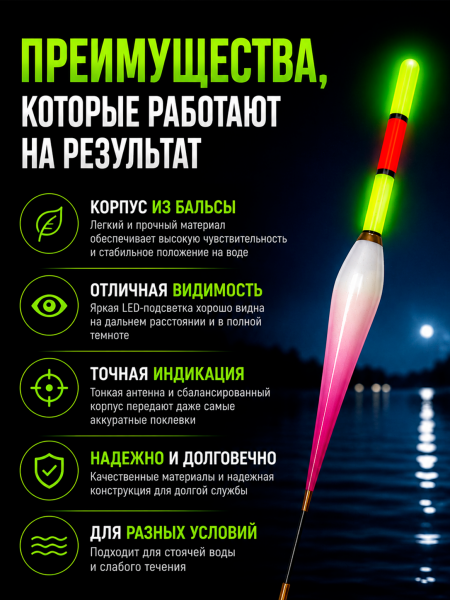 Поплавок со светодиодом 10шт, 3г