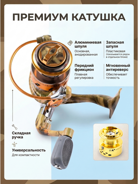 Катушка MA2000 9+1 подш.