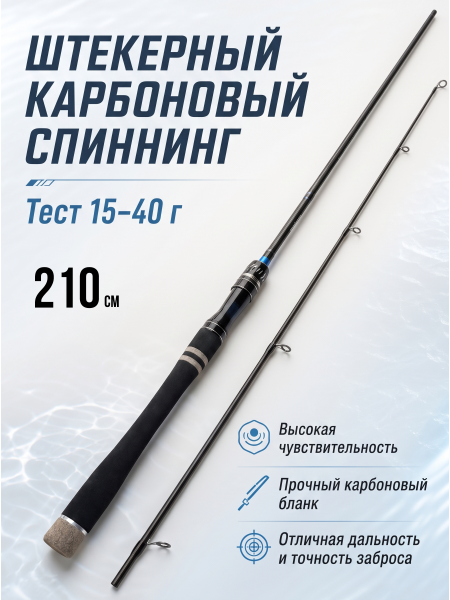 Спиннинг штекерный WEI 044C, тест 15-40гр, 2.1м