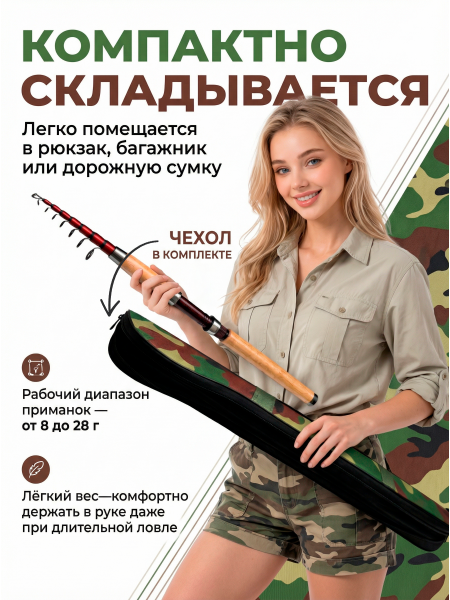 Спиннинг WEI058, 2.1м