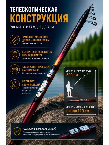 Удилище VitFishing WEI-056, 4м