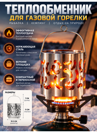 Обогреватель-насадка дожигатель газа